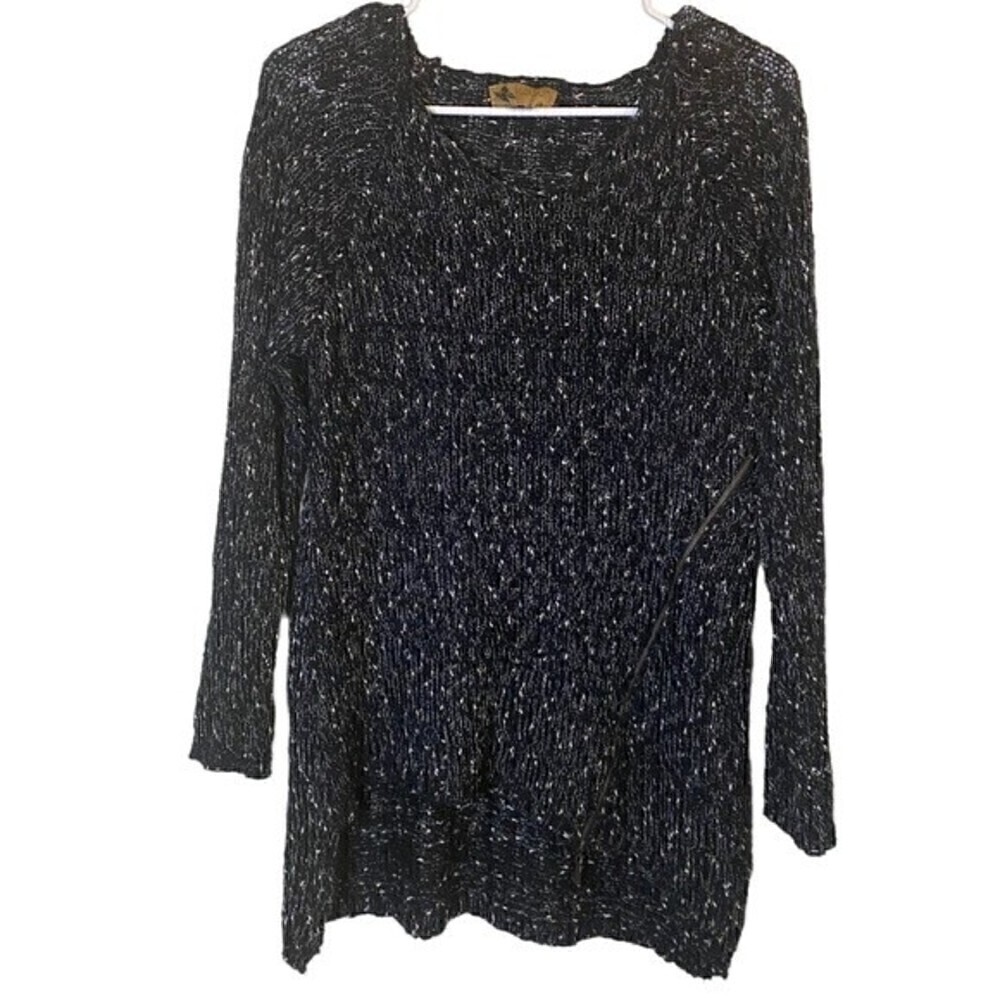 Katsumi by Anthropologie Knitted Asymmetrical Sweater Black White Size M/L